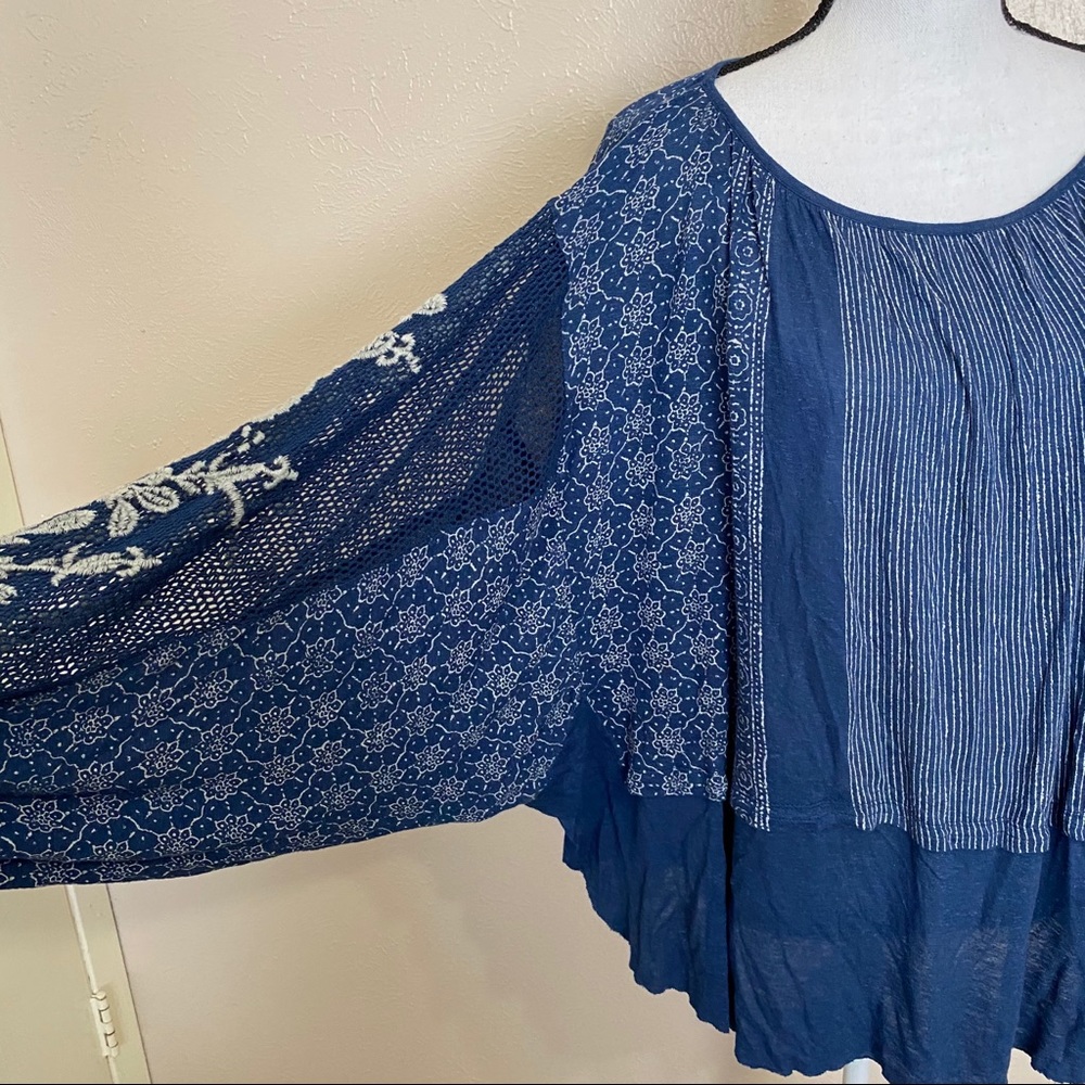 Free People Indigo Dreams Embroidered Mesh Tunic - Picture 9 of 14